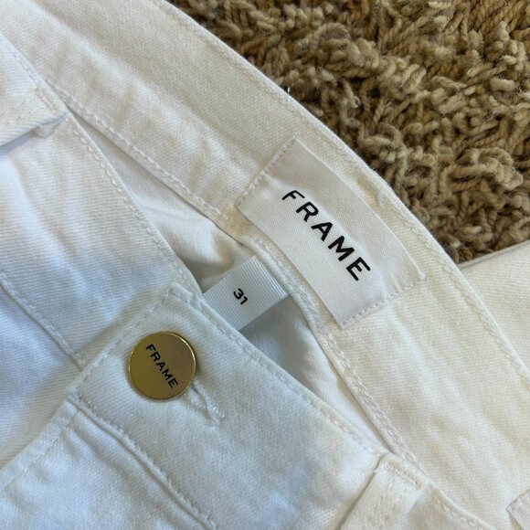 FRAME Le High Straight Jeans in White Women's Size 31 High Rise Cropped - Picture 5 of 7